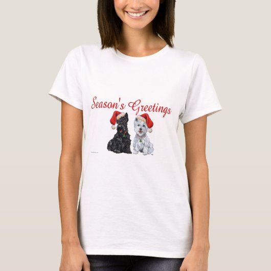 Schotse Terriër Kerstmis T-shirt (Voorkant)