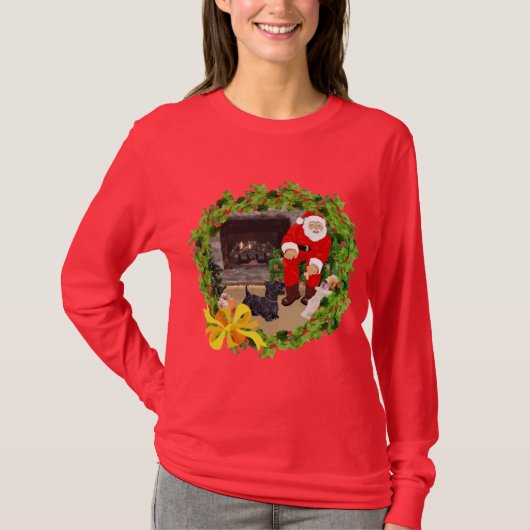 Schotse Terriër Kerstmis T-shirt (Voorkant)