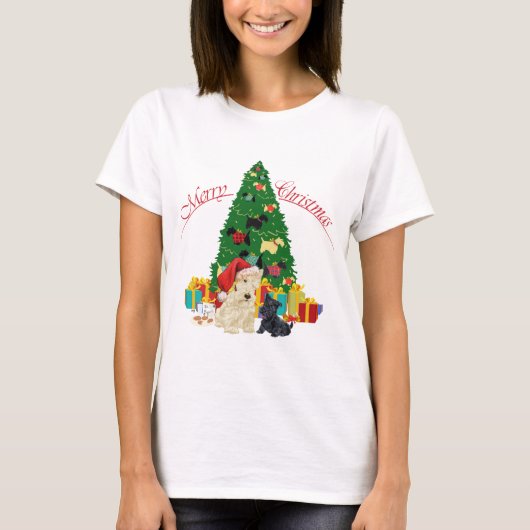 Schotse Terriër Kerstmis T-shirt (Voorkant)