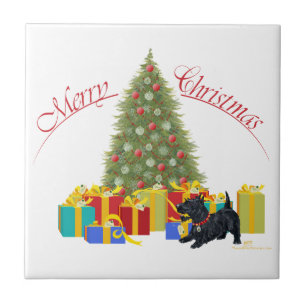 Schotse Terrier Kerstmis Tegeltje