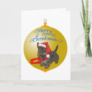 Schotse Terriër Kerstversiering Feestdagen Kaart