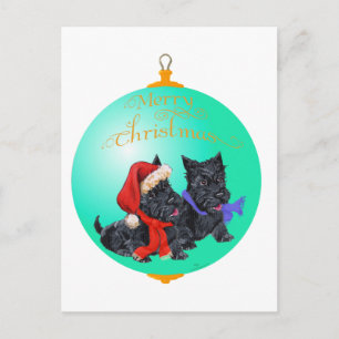 Schotse Terriër Kerstversiering Feestdagenkaart