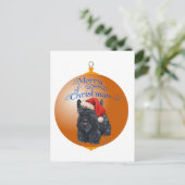 Schotse Terriër Kerstversiering Feestdagenkaart (Staand voorkant)