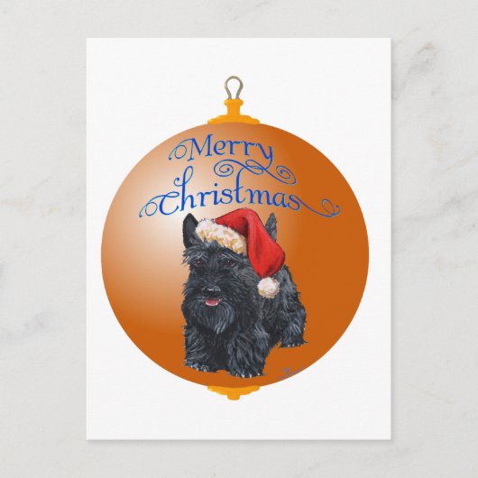 Schotse Terriër Kerstversiering Feestdagenkaart (Voorkant)