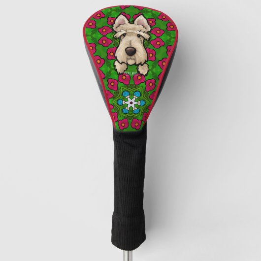 Schotse Terriër Klaprozen Golfheadcover (Voorkant)