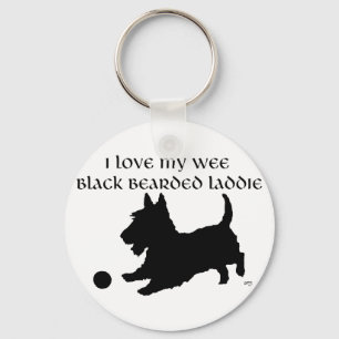 Schotse Terrier - Kleine Zwarte Baardige Jongen Sleutelhanger