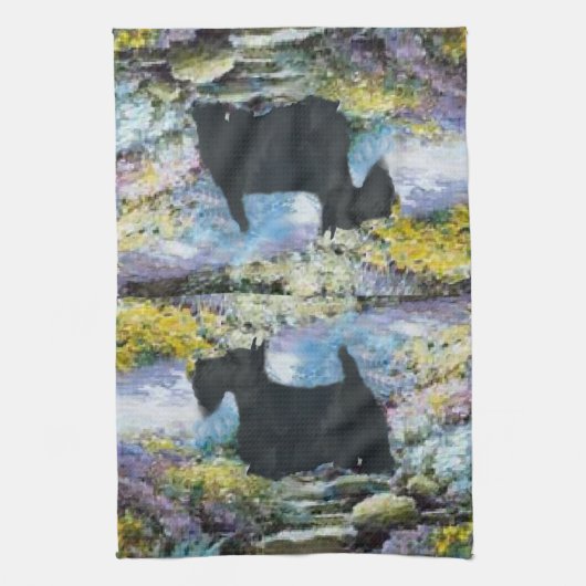 Schotse Terriër Kunst Cadeaus Theedoek (Verticaal)