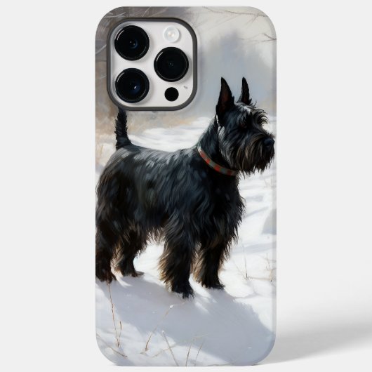 Schotse Terrier Laat het Sneeuwen Kerstmis Case-Mate iPhone Case (Achterkant)