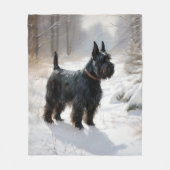 Schotse Terrier Laat het Sneeuwen Kerstmis Fleece Deken (Voorkant)