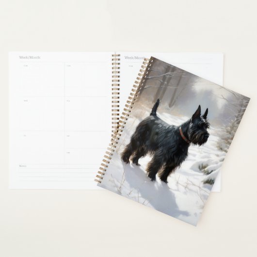 Schotse Terrier Laat het Sneeuwen Kerstmis Planner (Display)