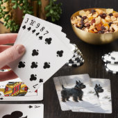 Schotse Terrier Laat het Sneeuwen Kerstmis Pokerkaarten (Insitu)
