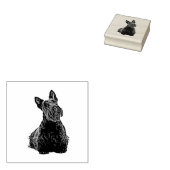 Schotse terriër leuk vrolijk voorzittend uitzicht rubberstempel (Gestempeld)