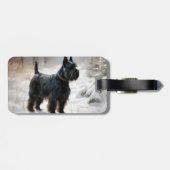 Schotse terriër liet het sneeuwen Kerstmis Bagagelabel (Achterkant horizontaal)