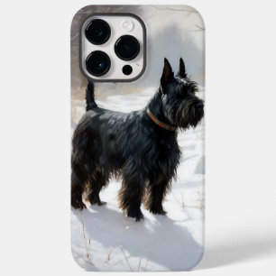 Schotse terriër liet het sneeuwen Kerstmis Case-Mate iPhone 14 Pro Max Hoesje