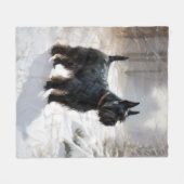 Schotse terriër liet het sneeuwen Kerstmis Fleece Deken (Voorkant (Horizontaal))