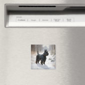 Schotse terriër liet het sneeuwen Kerstmis Magneet (Insitu (Vaatwasser))