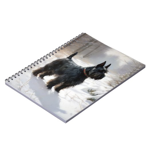 Schotse terriër liet het sneeuwen Kerstmis Notitieboek (Linkerzijde)