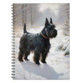 Schotse terriër liet het sneeuwen Kerstmis Notitieboek (Voorkant)