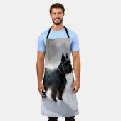 Schotse terriër liet het sneeuwen Kerstmis Schort (Gedragen)