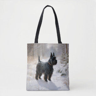Schotse terriër liet het sneeuwen Kerstmis Tote Bag