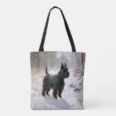 Schotse terriër liet het sneeuwen Kerstmis Tote Bag (Achterkant)