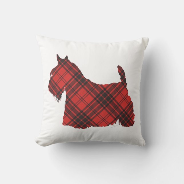 Schotse Terrier Maxwell Tartan Kussen (Voorkant)