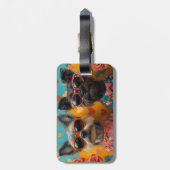 Schotse Terriër met Heart Rozen Valentijnsdag Bagagelabel (Achterkant verticaal)