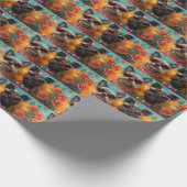 Schotse Terriër met Heart Rozen Valentijnsdag Cadeaupapier (Hoek)