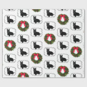 Schotse Terrier met Kerstkrans Cadeaupapier (Vlak)