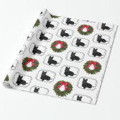 Schotse Terrier met Kerstkrans Cadeaupapier (Uitgerold)