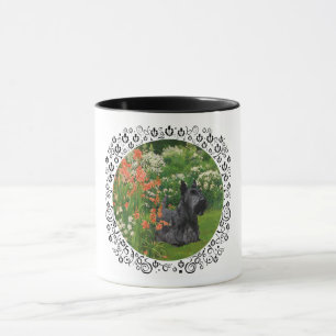 Schotse Terrier met Koraalbloemen Mok