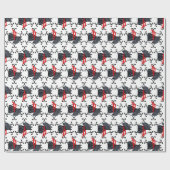 Schotse Terriër met rode sjaal Cadeaupapier (Vlak)