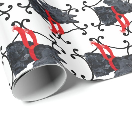 Schotse Terriër met rode sjaal Cadeaupapier (Rol Hoek)