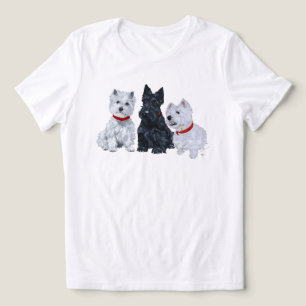 Schotse Terriër met twee Westies Tri-Blend Shirt