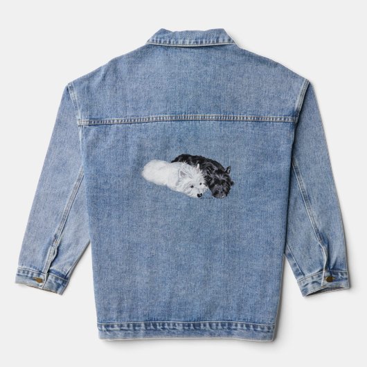 Schotse Terriër met Westie Denim Jacket (Achterkant)