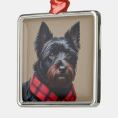 Schotse Terrier Metalen Ornament (Links)