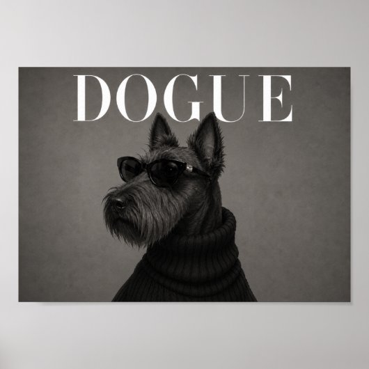 Schotse Terrier Mode Redactioneel Hond Kunstprint Poster (Voorkant)