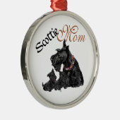 Schotse Terrier Moeder & Pups Metalen Ornament (Rechts)