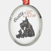 Schotse Terrier Moeder & Pups Metalen Ornament (Links)