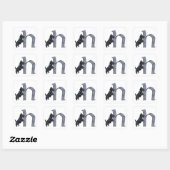 Schotse Terrier Monogram H Vierkante Sticker (Vel)