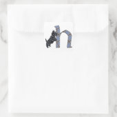 Schotse Terrier Monogram H Vierkante Sticker (Tas)