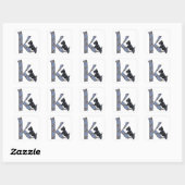 Schotse Terrier Monogram K Vierkante Sticker (Vel)