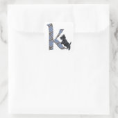 Schotse Terrier Monogram K Vierkante Sticker (Tas)