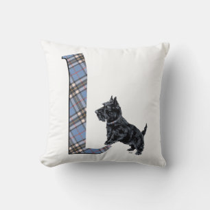 Schotse Terrier Monogram L Kussen