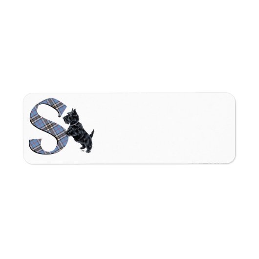 Schotse Terrier Monogram S Etiket (Voorkant)