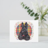 Schotse Terrier op Buchanan Plaid Briefkaart (Staand voorkant)