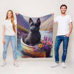 Schotse Terrier op een Peddel: Een Schitterend Avo Fleece Deken