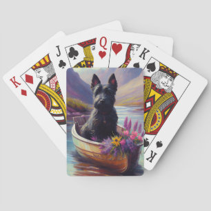 Schotse Terrier op een Peddel: Een Schitterend Avo Pokerkaarten