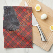 Schotse Terrier op Schots geruit Theedoek (Quarter Fold)