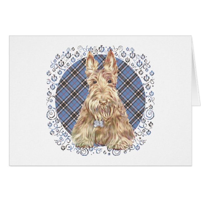 Schotse Terrier op Tartan (Voorkant Horizontaal)